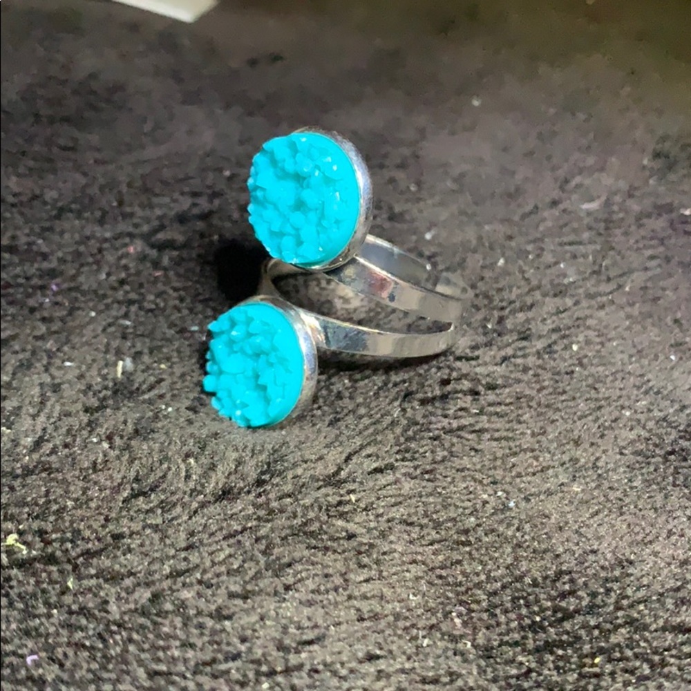 Turquoise Druzy Ring